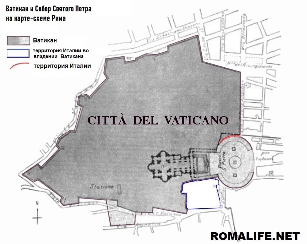 Собор Петра на карте Ватикана